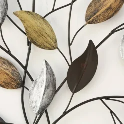 Fagus relief i metal med blade til væg - 103cm