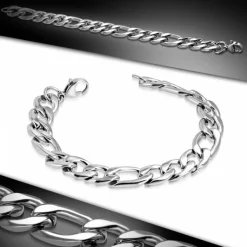 Figaro stålarmbånd / 20cm + 22cm til Mænd