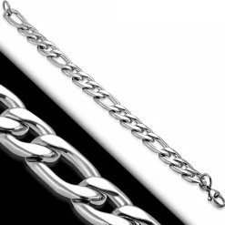 Figaro stålarmbånd / 20cm + 22cm til Mænd