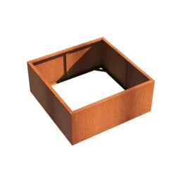 Firkantede Kvadratiske Højbede / Krukker i Cortenstål - 200x200cm - UDEN BUND