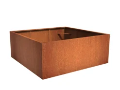 Firkantede Kvadratiske Højbede / Krukker i Cortenstål - 200x200cm - UDEN BUND