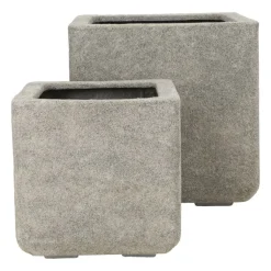 Firkantet Plantekumme i grå sandsten look - 5 års frostgaranti /