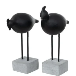 Fuglefigurer i sort sandsten / SÆT