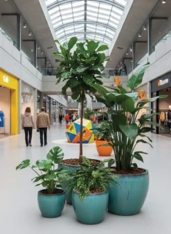 Glaseret udendørs krukke i grøn jade - Ø.35xH.30 / Ø.45xH.40 / Ø.56xH.50