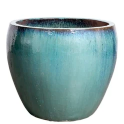 Glaseret udendørs krukke i grøn jade - Ø.35xH.30 / Ø.45xH.40 / Ø.56xH.50