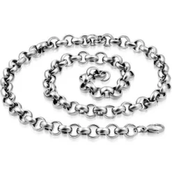 Halskæde / Stålringe - 54cm + 60cm / 5mm