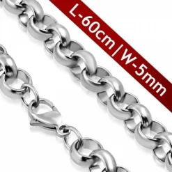 Halskæde / Stålringe - 54cm + 60cm / 5mm