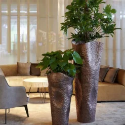 Hamret vase i antik copper / aluminium - 90cm / 140cm