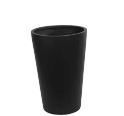 Høj konisk krukke i fiberstone - sort eller grå / H.56 + H.70cm + H.90cm