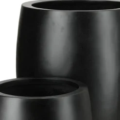 Høj rund udendørs frostsikker krukke i let Terrazzo look - SÆT - 5 års garanti