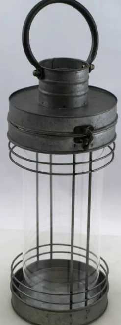 Høj rund zink lanterne