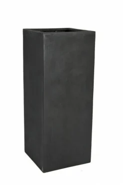 Høje rektangulære krukker / Sort + Grå - Udendørs
