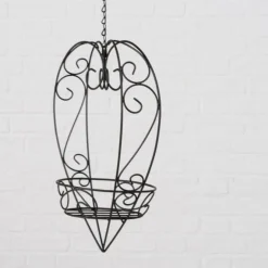 Hjerte i jern til blomsterpotter m/kæde / potteholder