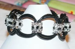 Håndlavet læderarmbånd med sølv