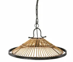 Hængelampe i jern med bambus - Ø.53cm