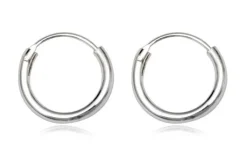 Hoop creoler øreringe i sølv - 8 størrelser