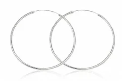 Hoop creoler øreringe i sølv - 8 størrelser