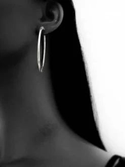 Hoop creoler øreringe i sølv - 8 størrelser