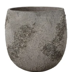 H.45xØ.45cm rustik krukke med lava mønster - Brun eller Sandgrå