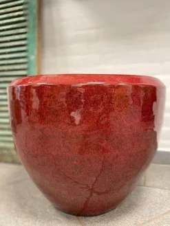 Indendørs Oxblood ceramic krukke Ø.42 + Ø.51cm helglaseret