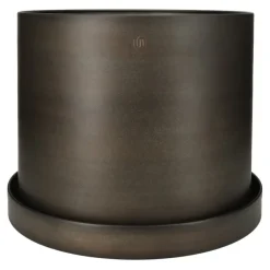 Indendørs upcycled plantekrukker i metal med underskål - 3 farver