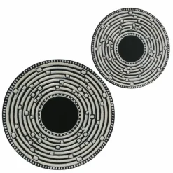 Kigali Vægdekoration med runde emaljerede metalplader / Sæt