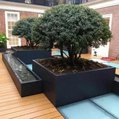 Kæmpe firkantede Plantekrukker i glasfiber H.60cm - Op til 200x200cm