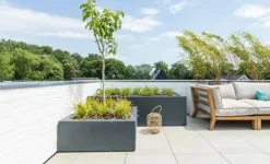 Kæmpe firkantede Plantekrukker i glasfiber H.60cm - Op til 200x200cm