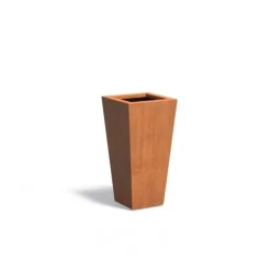 Konisk firkantet krukke i Corten stål - 8 Modeller