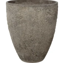 Konisk stor Letvægtskrukke med lava mønster - Sandgrå + Brun - 3 størrelser