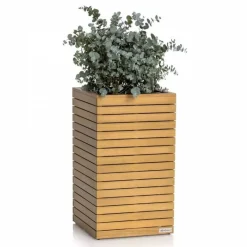 Krukker i Eukalyptus Træ Med Selvvanding - M/U Hjul