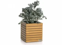 Krukker i Eukalyptus Træ Med Selvvanding - M/U Hjul