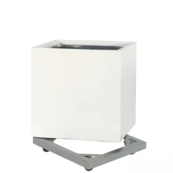 Kubiske krukker i højglans med hjul / sort+hvid - Ø.40+50+60+85cm