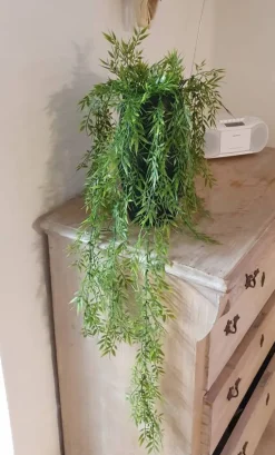 Kunstig Mini Hænge Bambus med små blade og stick 120cm