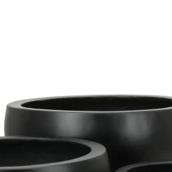 Lav udendørs frostsikker sort havekrukke med let nistret look - SÆT - 5 års garanti