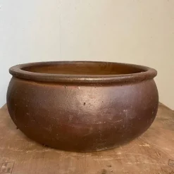 Lave runde krukker i black clay ironstone keramik - Ø.32 + Ø.56 + Ø.70 - SÆT