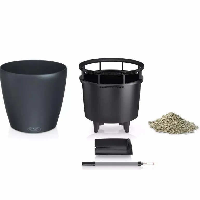 Lechuza Classico COLOR krukke - Selvvanding Ø.35 + Ø.43 - 4 farver - Med Indsats - M/U Hjul