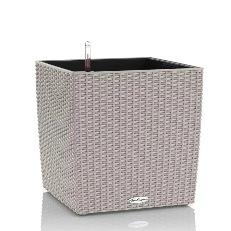 Lechuza Cube Cottage / Polyrattan - grafit-antrazit-sand-lysegrå - 40x40cm+50x50cm