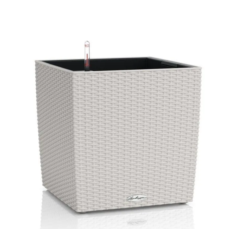 Lechuza Cube Cottage / Polyrattan - grafit-antrazit-sand-lysegrå - 40x40cm+50x50cm