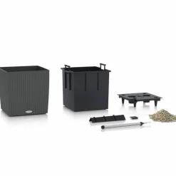 Lechuza Cube Cottage / Polyrattan - grafit-antrazit-sand-lysegrå - 40x40cm+50x50cm