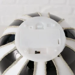 LED rund kugle lysestage i glas med timer