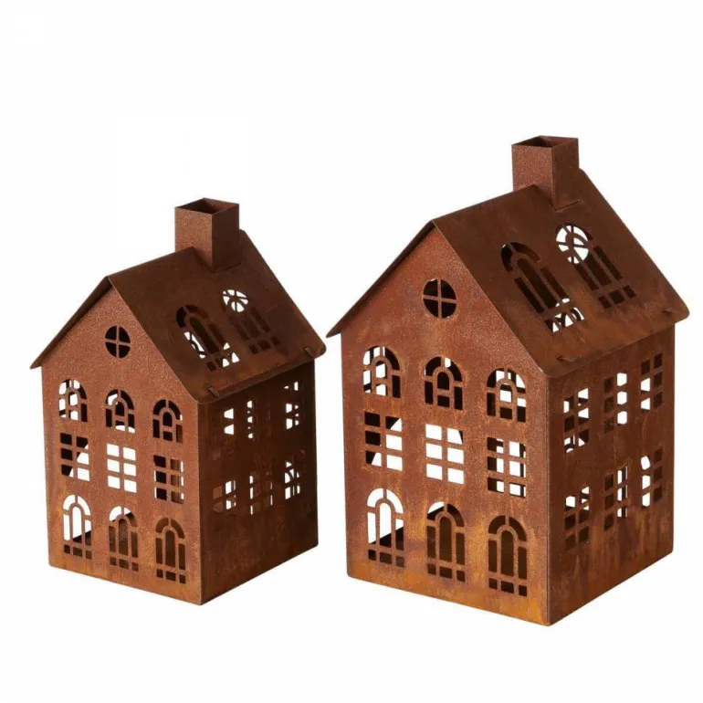 Lighthouse lysestager - Huse i rust til levende lys - Sæt