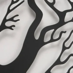 Livets Træ Vægdekoration / relief i sort metal Ø.38cm