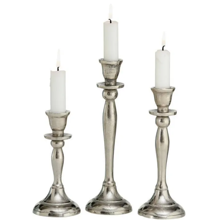 Lysestager i aluminium - sæt med 3 stk