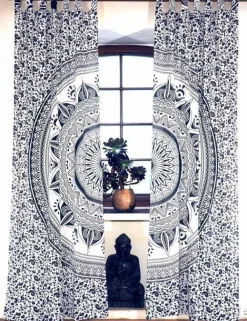 Mandala gardiner med print - 2 modeller