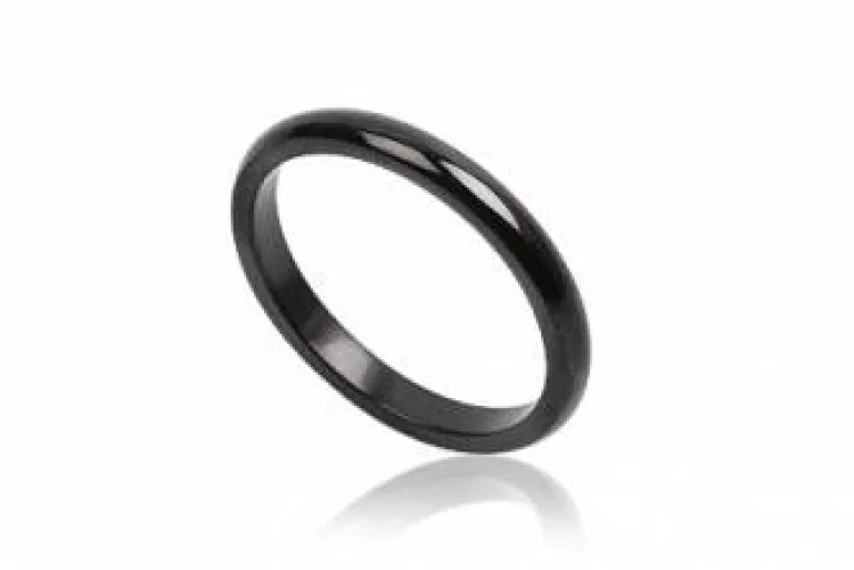 3mm sort fingerring i rustfri stål / Mænd