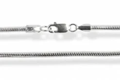 1mm tynd slangehalskæde i sølv