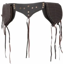 Multi bæltetaske / læderbælte med lommer i okselæder