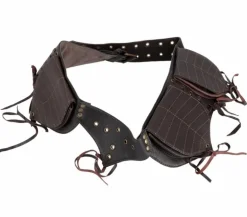 Multi bæltetaske / læderbælte med lommer i okselæder