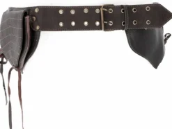 Multi bæltetaske / læderbælte med lommer i okselæder